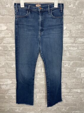 MOTHER Blue The Hustler Ankle Fray Jeans